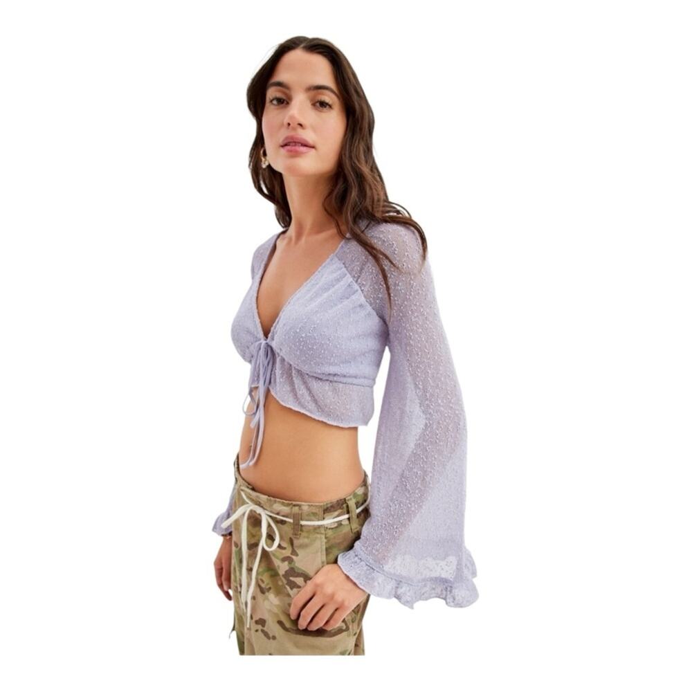 Urban Outfitters Celeste Textured Cropped Festival Bohemian Hippie Top